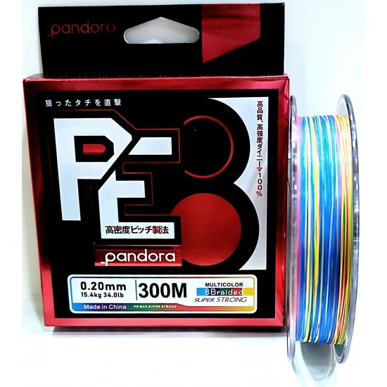 PANDORA PE-8 8X 300MT MULTICOLOR 0,16MM MİSİNALAR