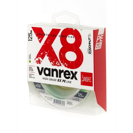 0.12 VANREX PE ÖRGÜ X8, FLUO YESIL, 125M MİSİNALAR