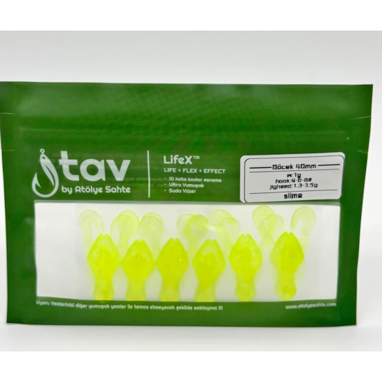 BÖCEK 40Mm 6’Li Paket Slime (UV/Glow) SİLİKON SAHTELER