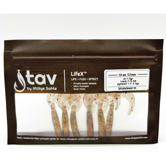 ORAK 52Mm 6’Li Paket Bloodworm SİLİKON SAHTELER