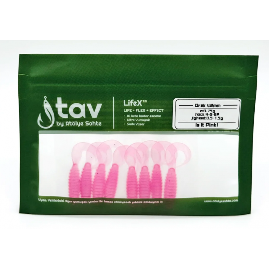 ORAK 42Mm 8’Li Paket Pink (UV/Glow) SİLİKON SAHTELER