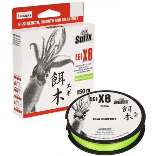 0.08 SUFIX EGI X8 NEON CHARTREUSE 150MT MİSİNALAR