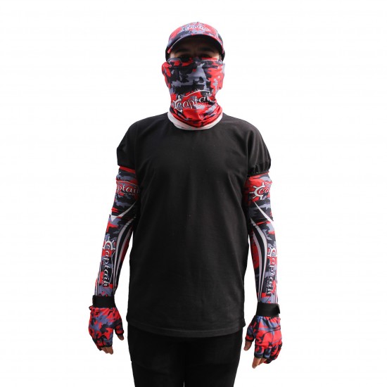 Fisherman Style SET Cap+Eldiven+Kolluk+Buff (CAMO RED) AKSESUARLAR