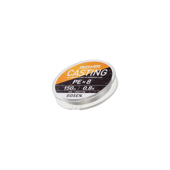Gosen Answer Casting PE 8 Örgü Spin Ipi 150Mt Fine Silver PE 1.2 0,187 MM MİSİNALAR Gosen Answer Casting PE 8 Örgü Spin Ipi 150Mt Fine Silver PE 1.2 0,187 MM MİSİNALAR