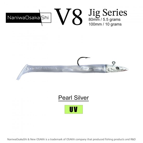 NANIWAOSAKASHI SERIES V8 JIG 5,5GR PEARL SILVER SUNİ BALIK YEMLERİ